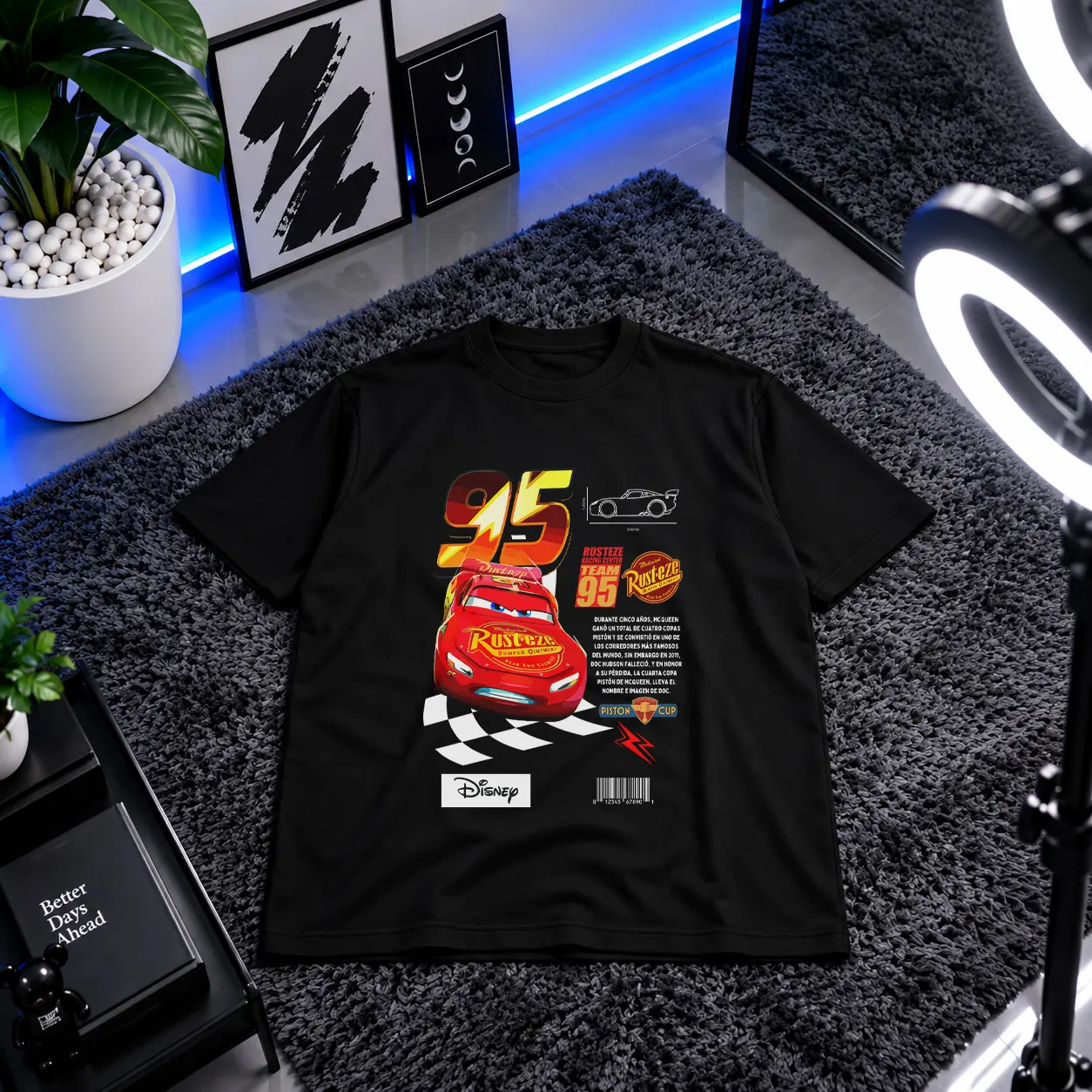 تیشرت ماشین‌ها طرح لایتنینگ مک‌کوئین (Lightning McQueen) کد 3561