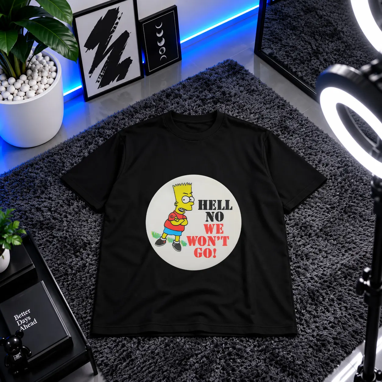 تیشرت سیمپسون‌ها طرح بارت Hell No کد 3608