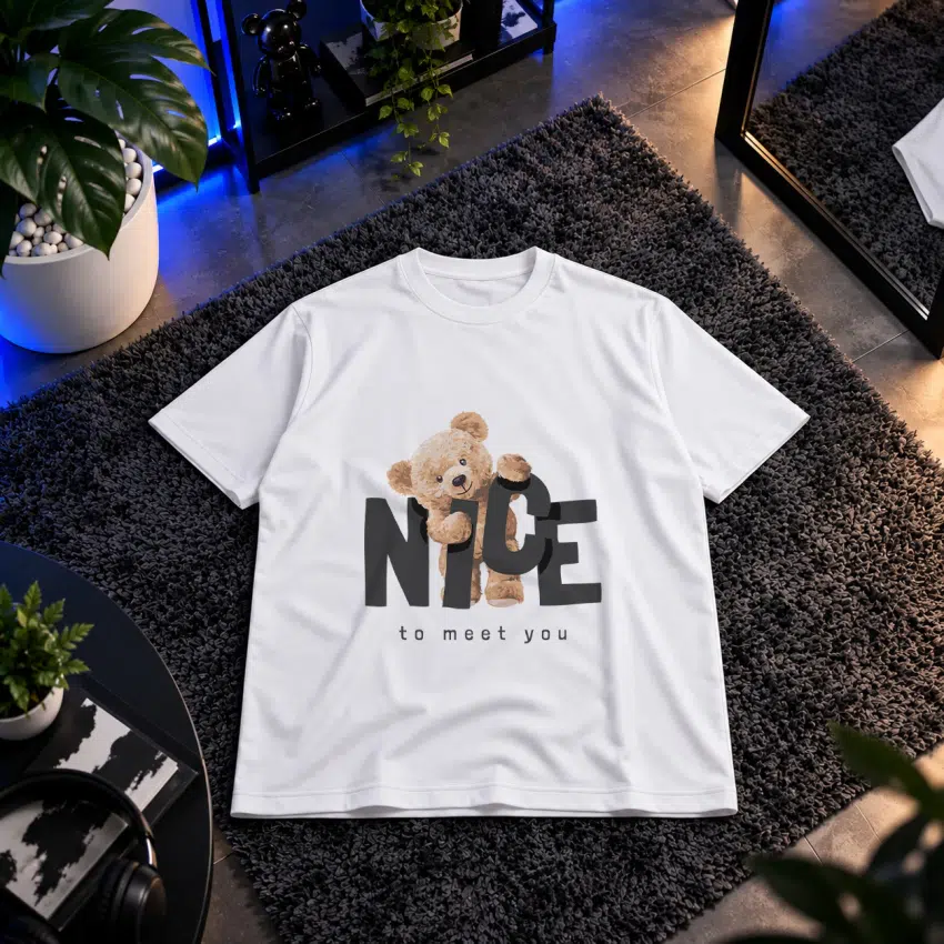 تیشرت خرس طرح Nice to Meet You