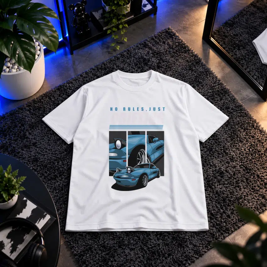 تیشرت مزدا میاتا طرح No Rules Just Drive