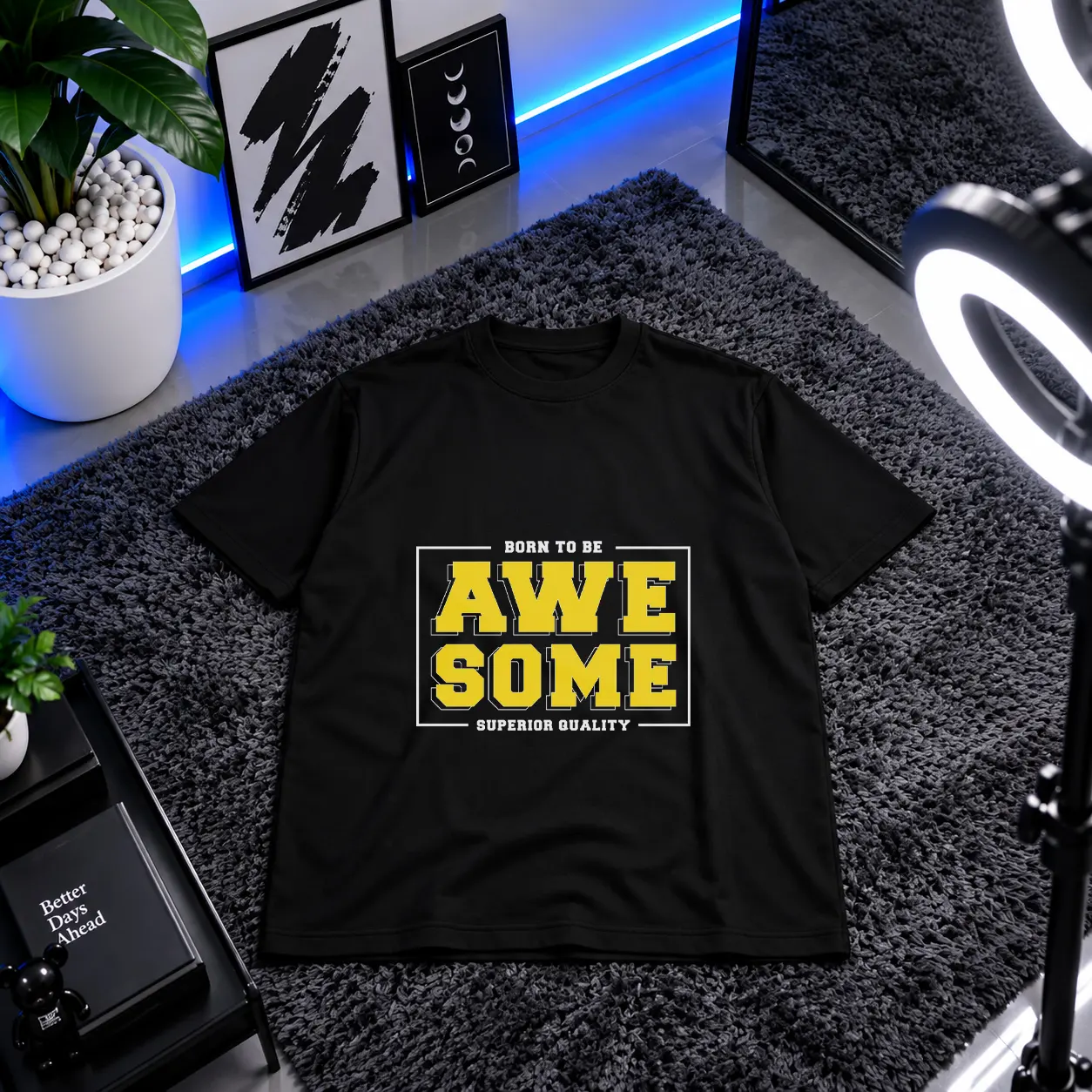 تیشرت انگیزشی نوشته Born To Be Awesome کد 3997