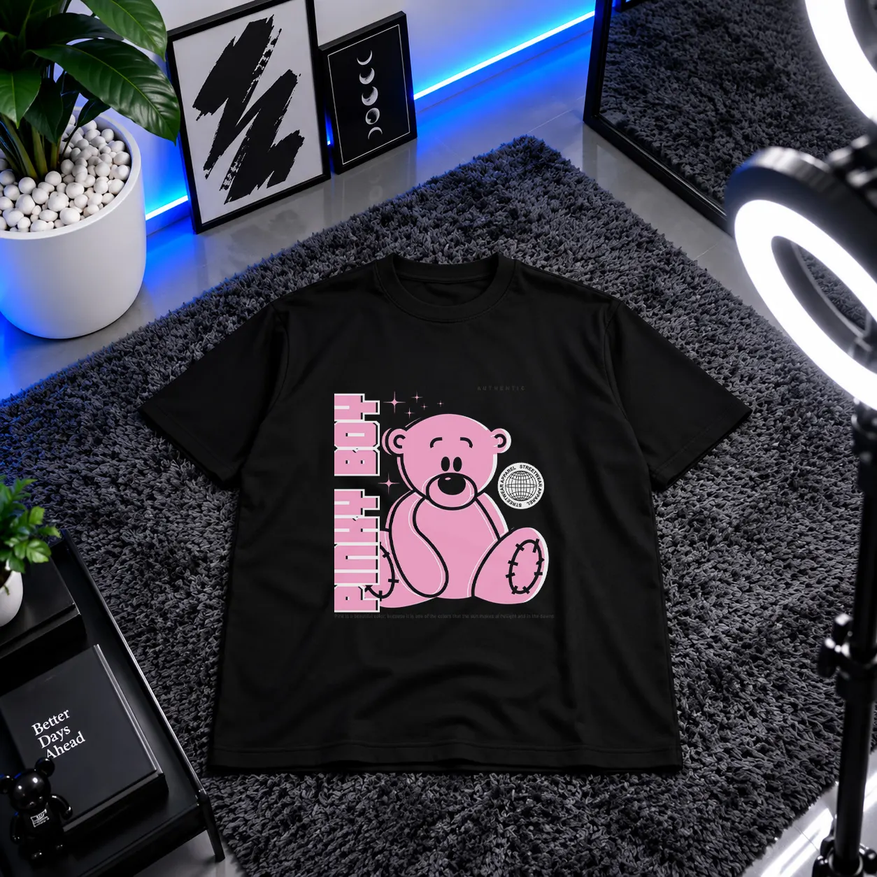 تیشرت خرس صورتی و نوشته Pinky Boy کد 411