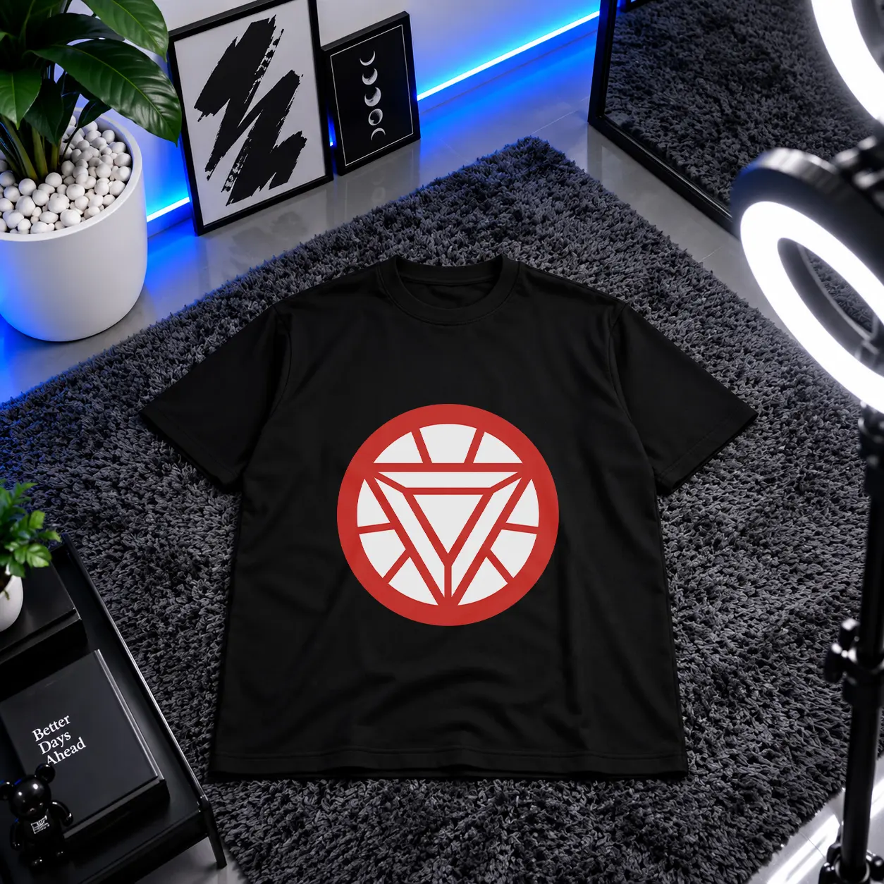 تیشرت مارول طرح راکتور آیرون من (Arc Reactor) کد 4176