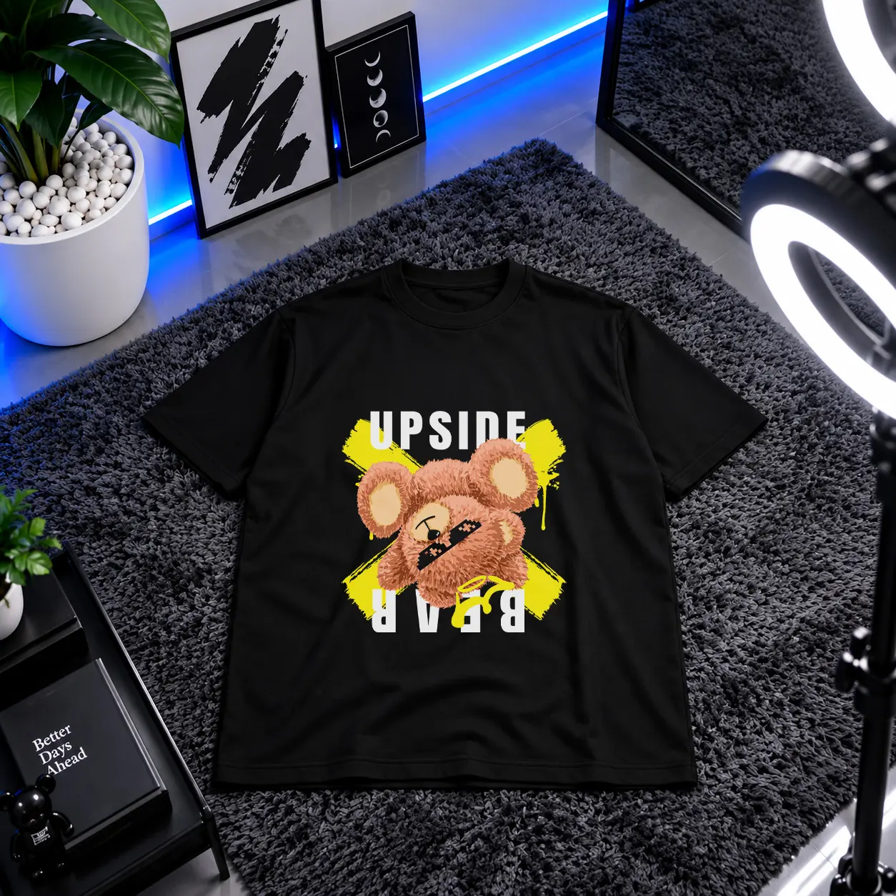 تیشرت خرس وارونه و نوشته Upside Bear کد 432