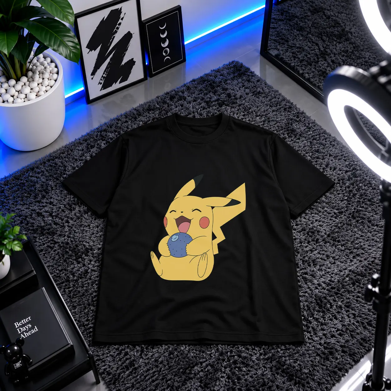 تیشرت پوکمون طرح پیکاچو با میوه (Pikachu) کد 4464