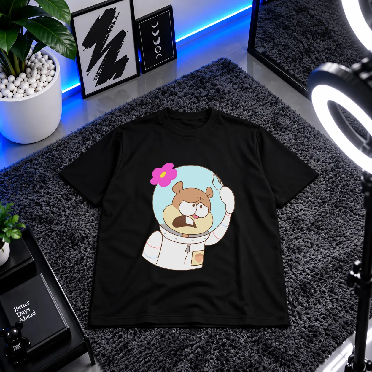 تیشرت باب اسفنجی طرح سندی چیکس فضانورد (Sandy Cheeks) کد 4489