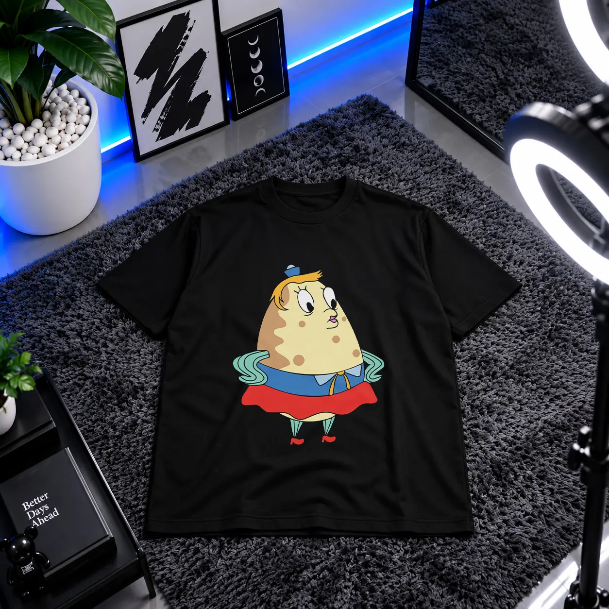 تیشرت باب اسفنجی طرح خانم پاف (Mrs. Puff) کد 4581