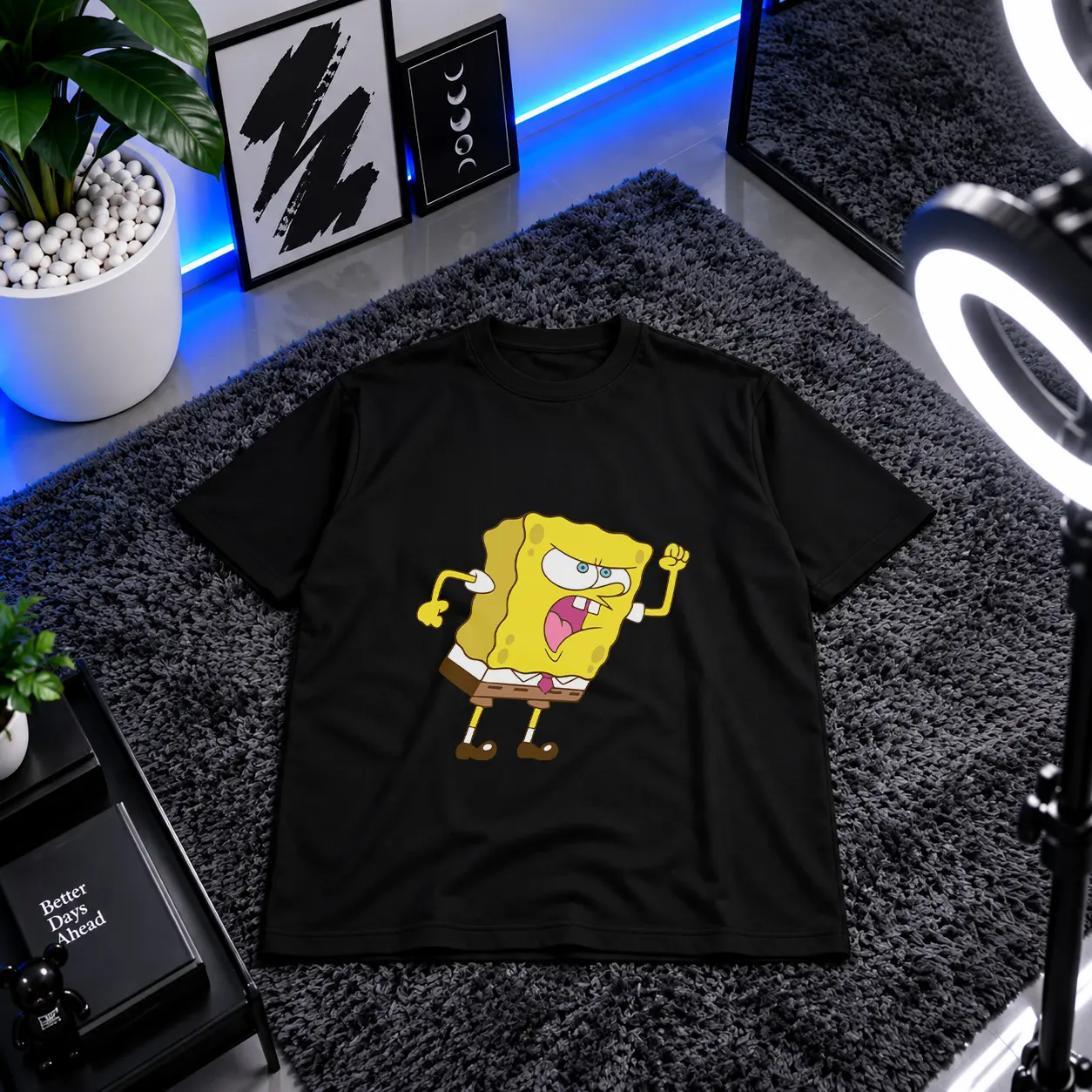 تیشرت باب اسفنجی طرح عصبانی (SpongeBob) کد 4621