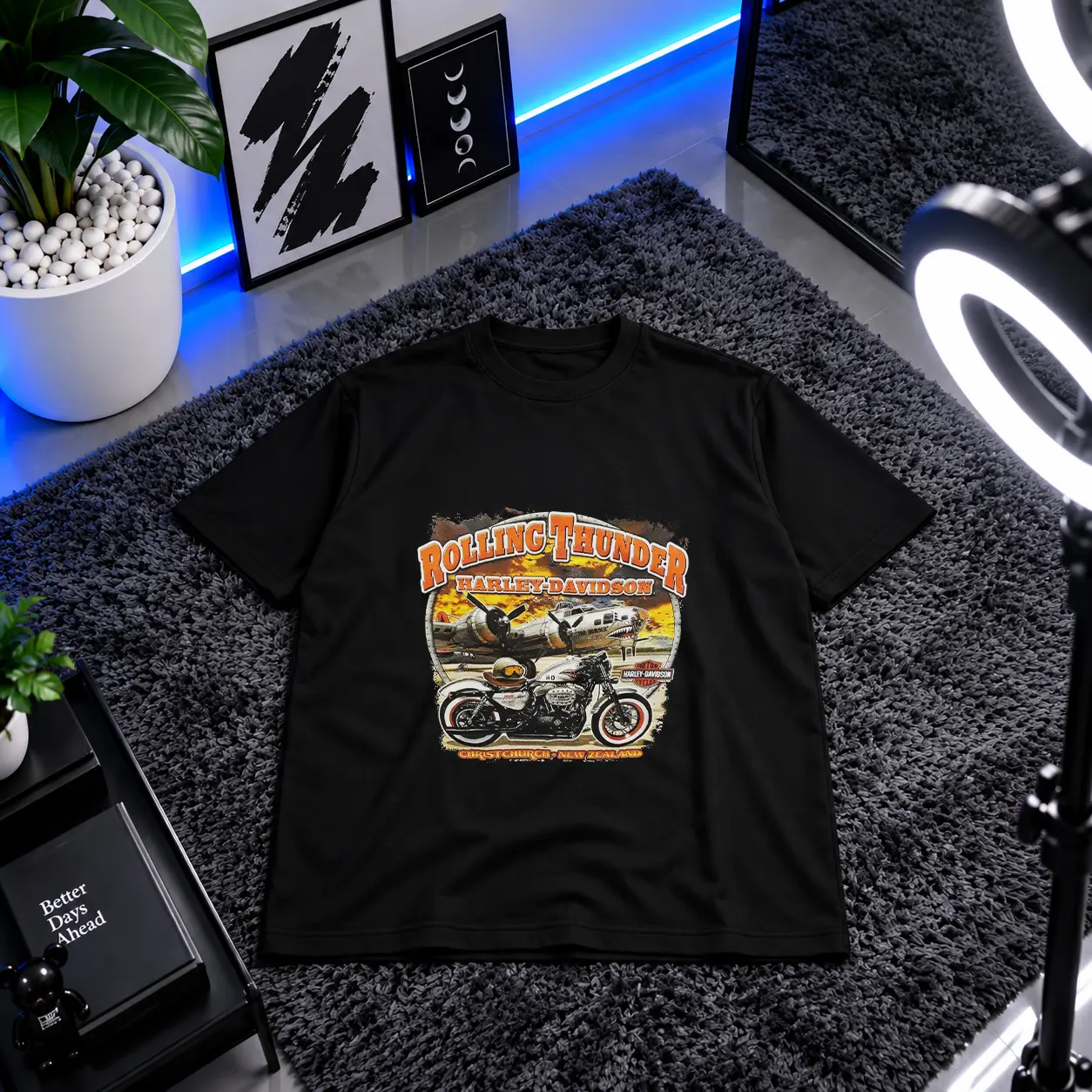 تیشرت هارلی دیویدسون طرح هواپیما Rolling Thunder کد 5130