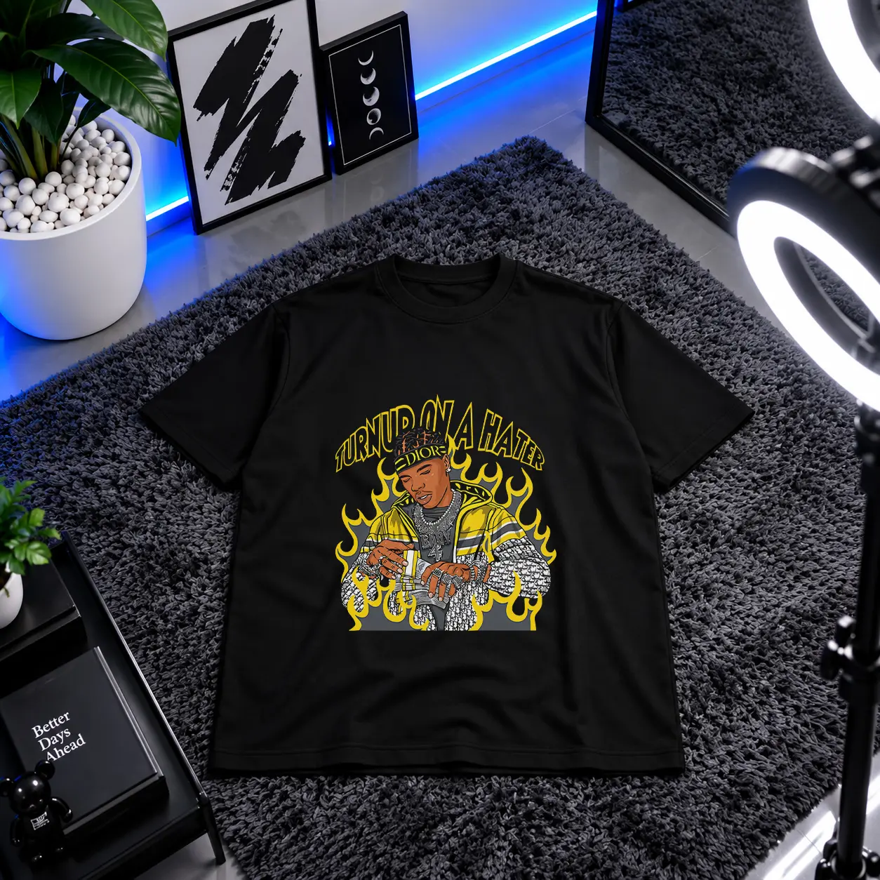 تیشرت مردانه طرح Turn Up on a Hater کد 5575