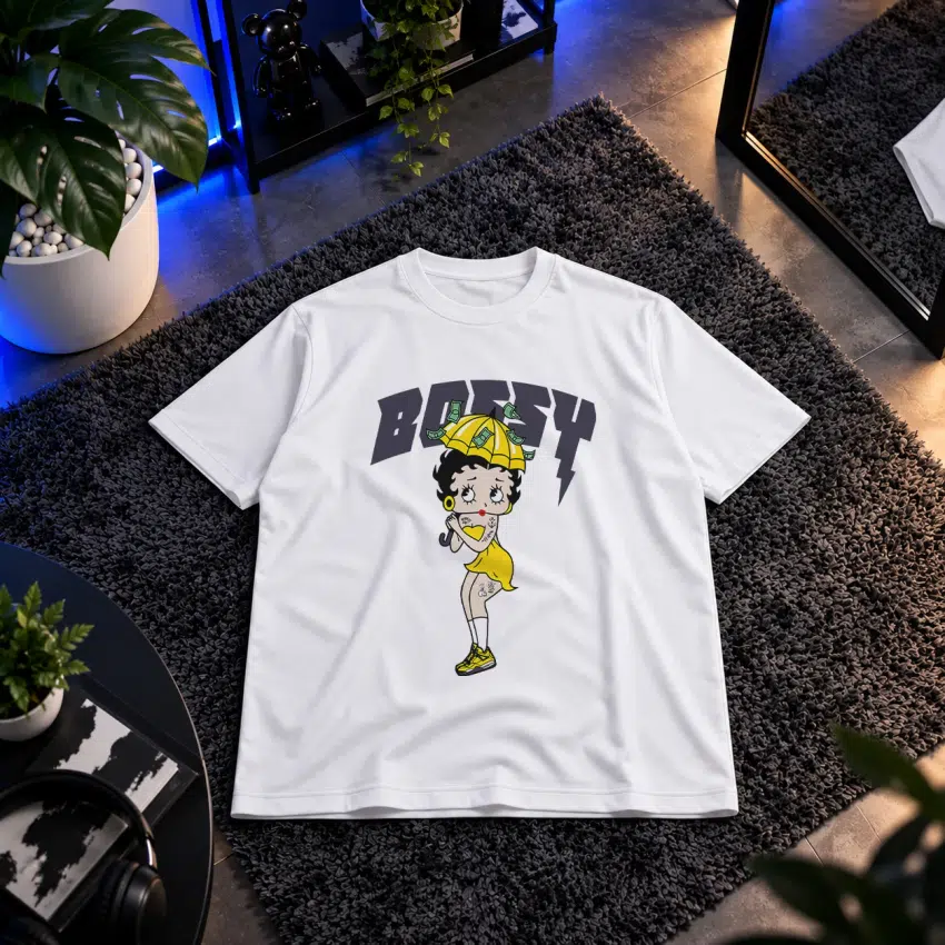 تیشرت بتی بوپ طرح استریت‌ویر زرد (Betty Boop)