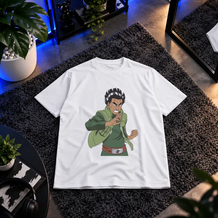 تیشرت انیمه ناروتو طرح راک لی (Rock Lee)