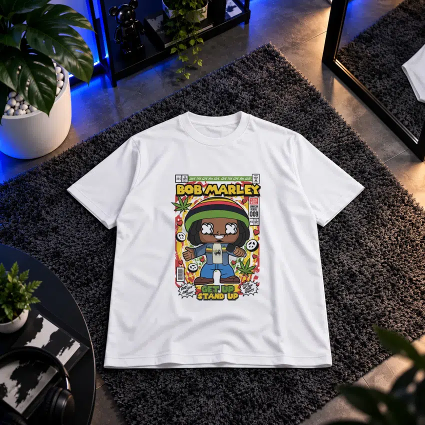 تیشرت باب مارلی طرح کارتونی رگی (Bob Marley)
