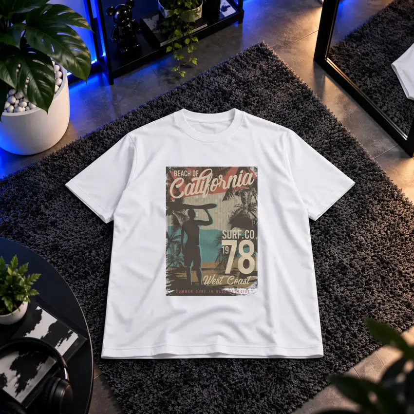 تیشرت ساحل کالیفرنیا طرح Surf Co 1978