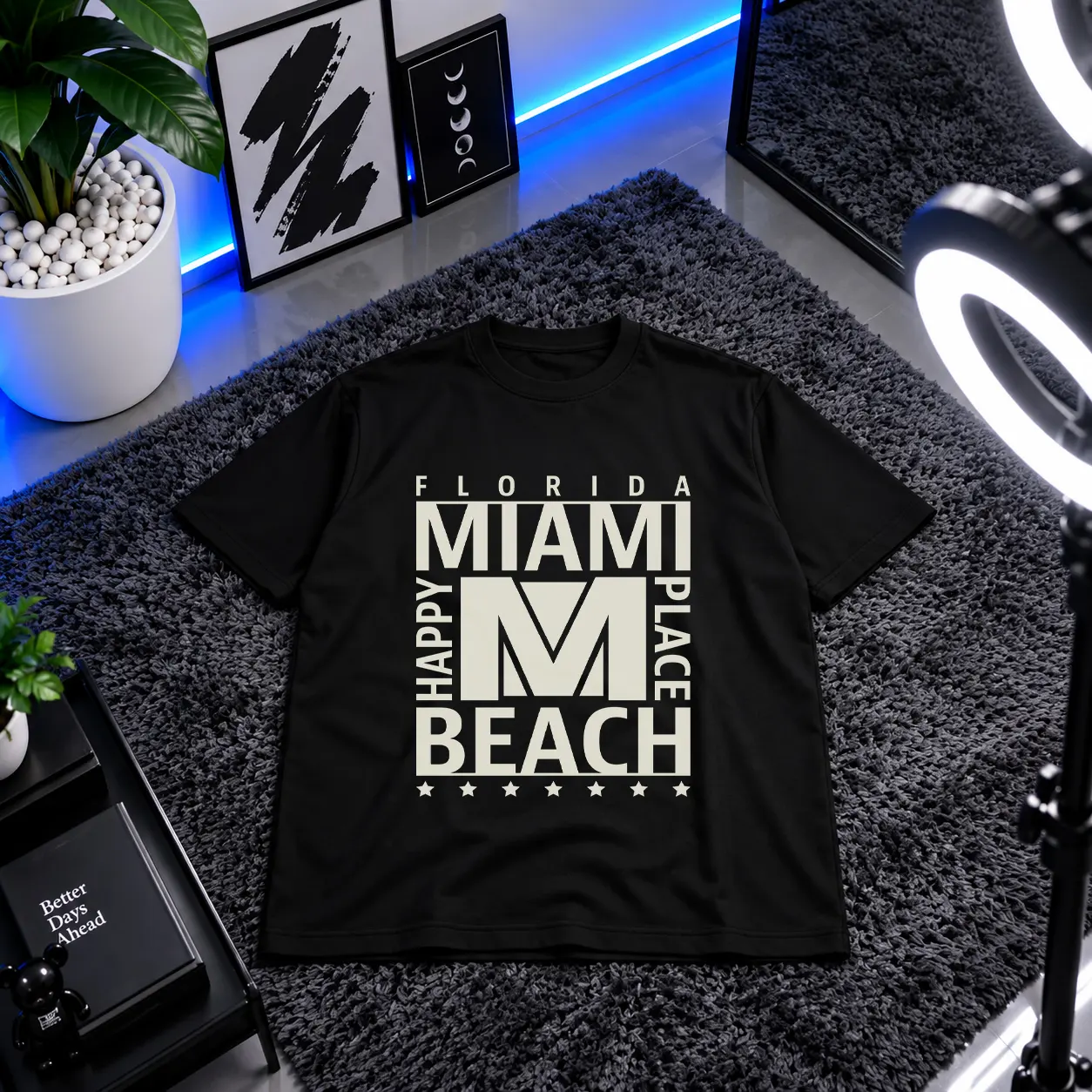 تیشرت تابستانی طرح Miami Beach Florida کد 5899