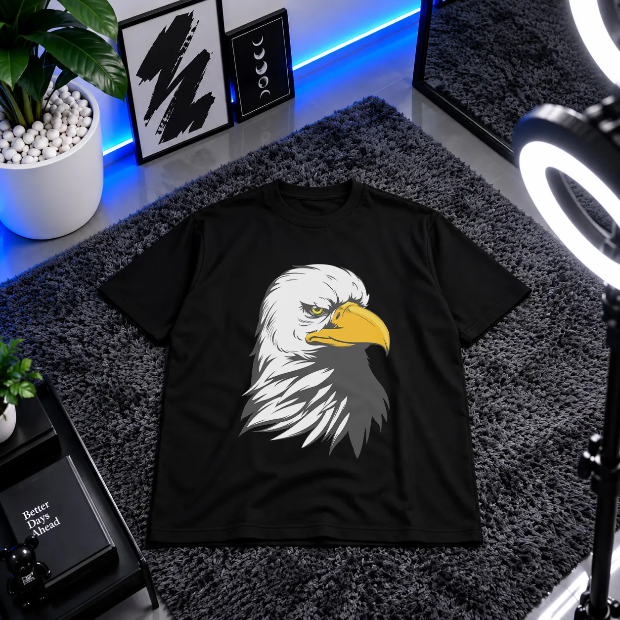 تیشرت عقاب طرح پرتره مینیمال کد 5960