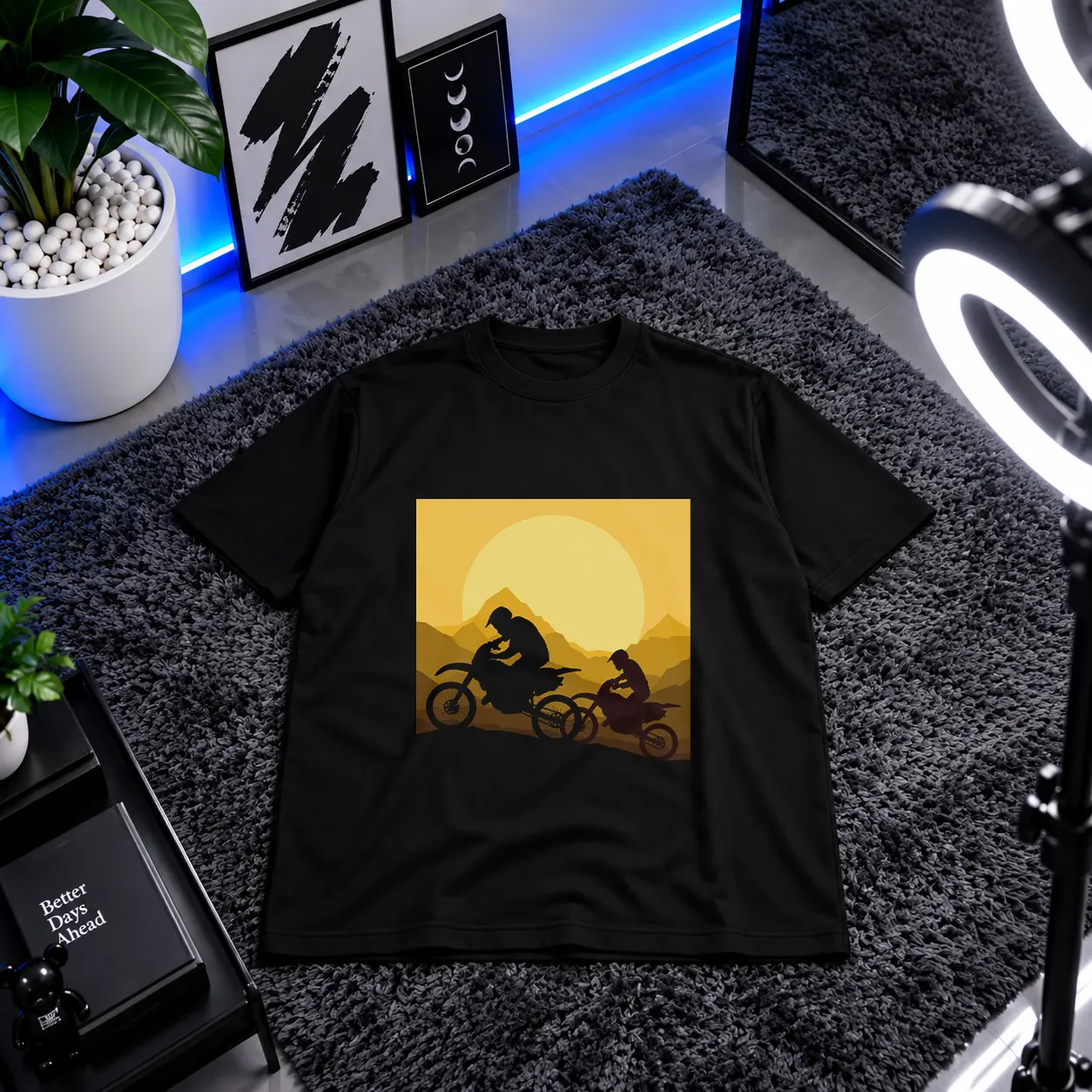 تیشرت دوچرخه‌سواری در غروب کوهستان کد 6110