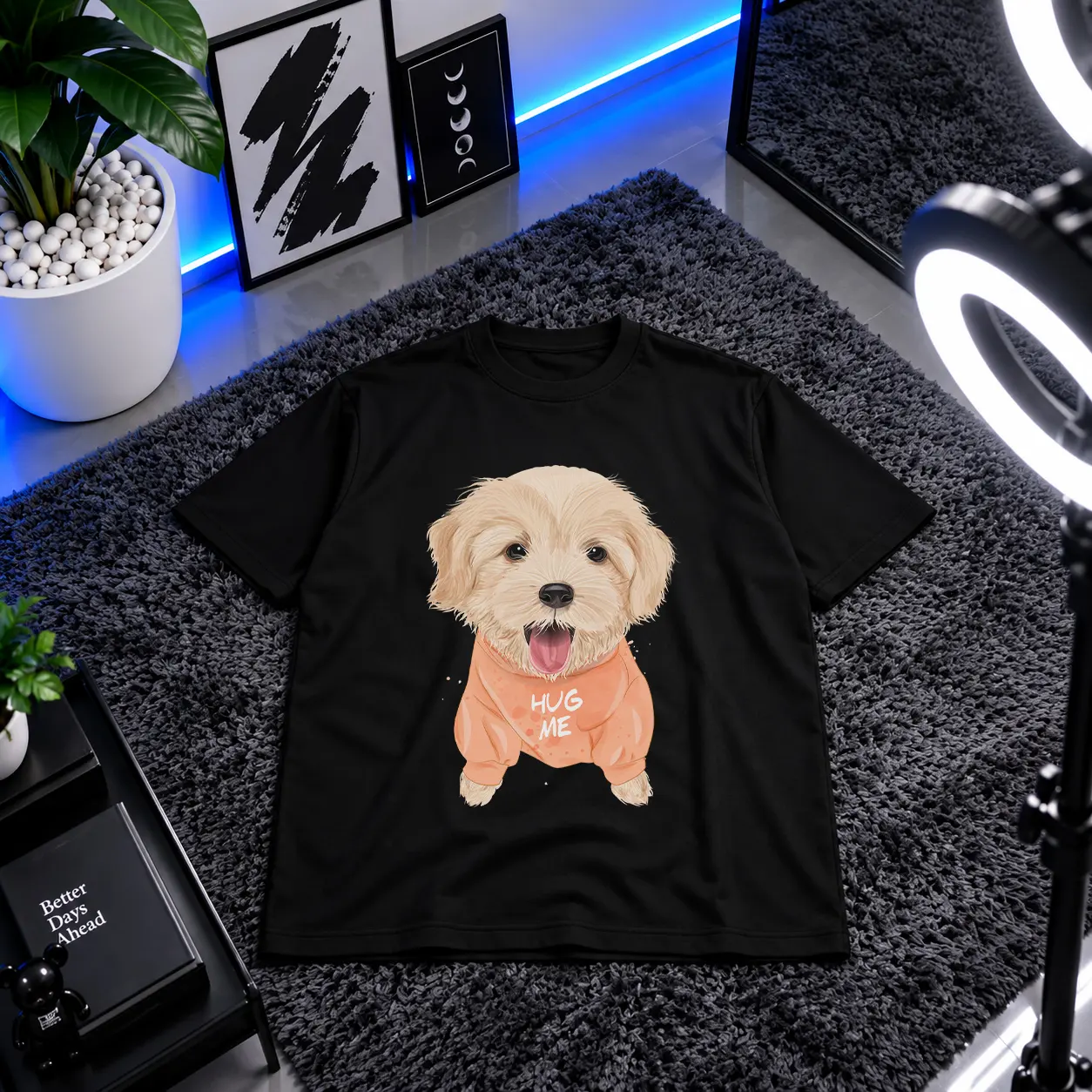 تیشرت سگ طرح توله سگ فانتزی مرا بغل کن (Hug Me) کد 6305