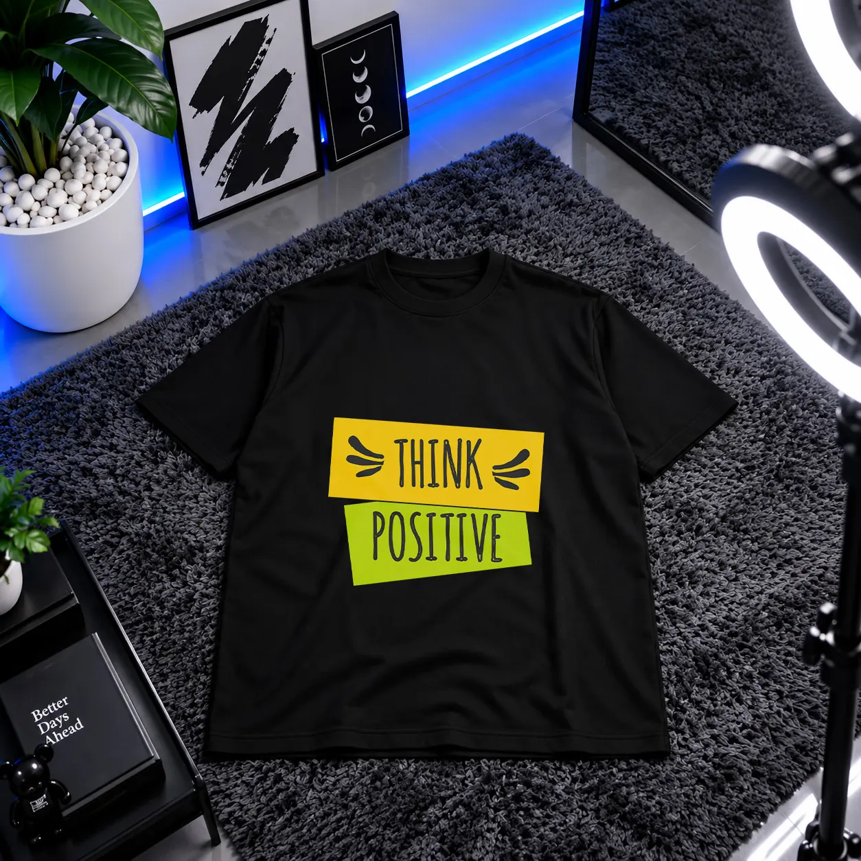 تیشرت نوشته Think Positive کد 6502