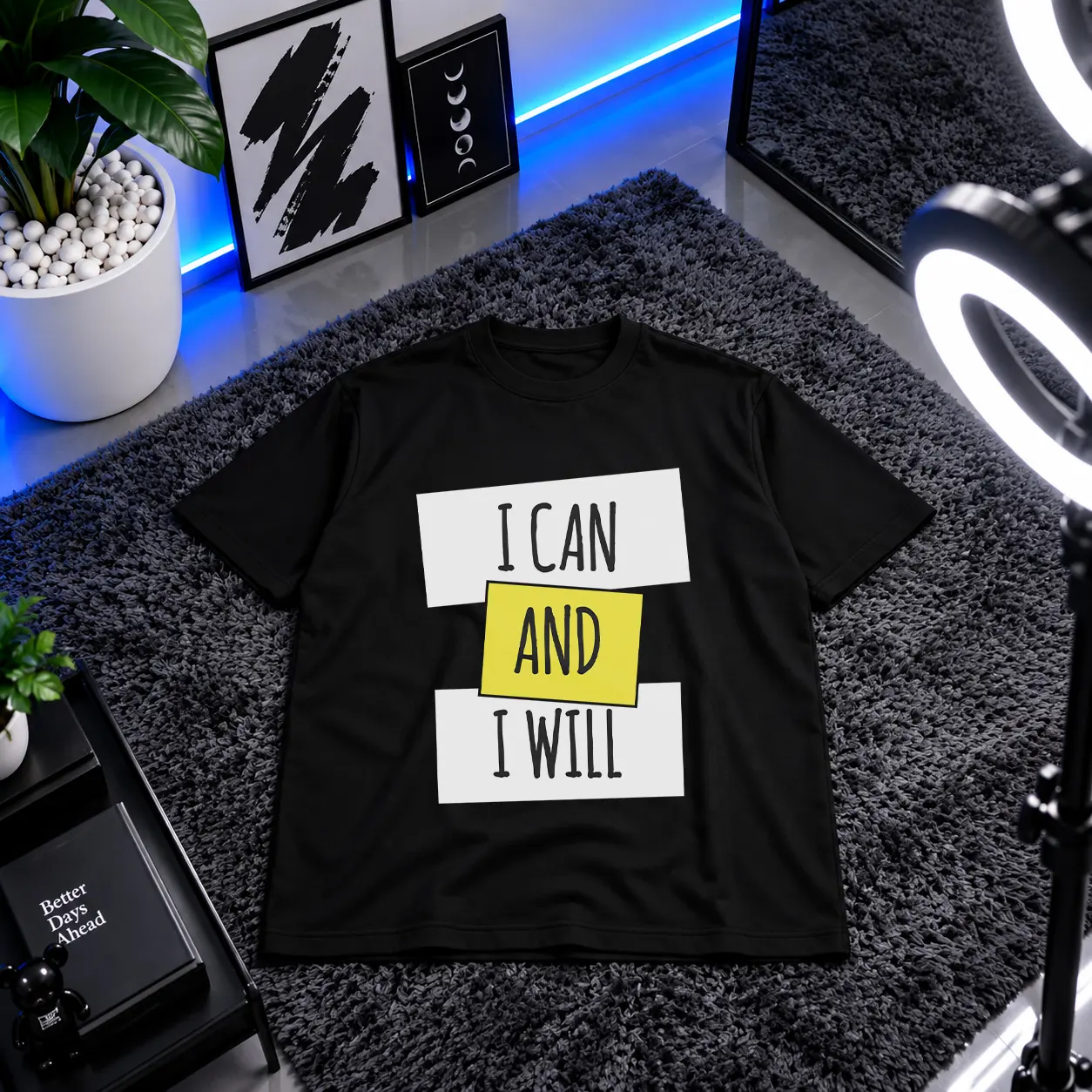 تیشرت نوشته I Can and I Will کد 6503