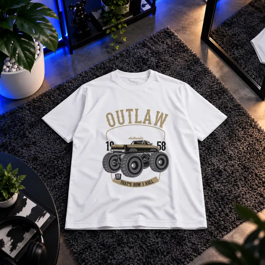تیشرت ماشین آفرود طرح Outlaw وینتیج
