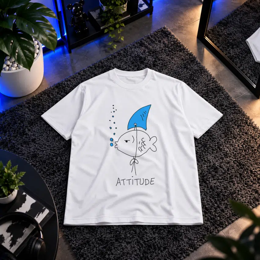 تیشرت ماهی طرح Attitude کارتونی