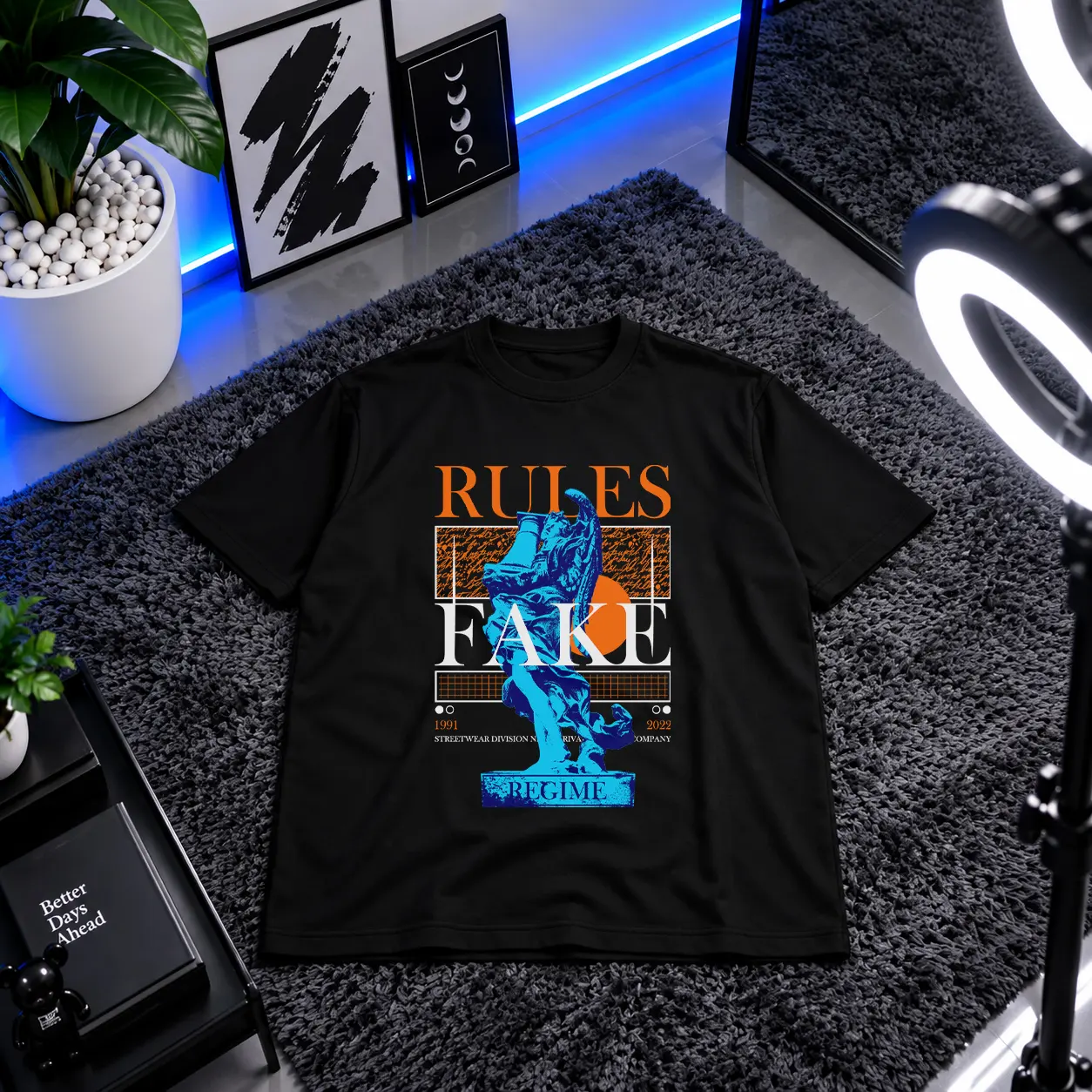 تیشرت استریت‌ویر طرح Rules Fake کد 670