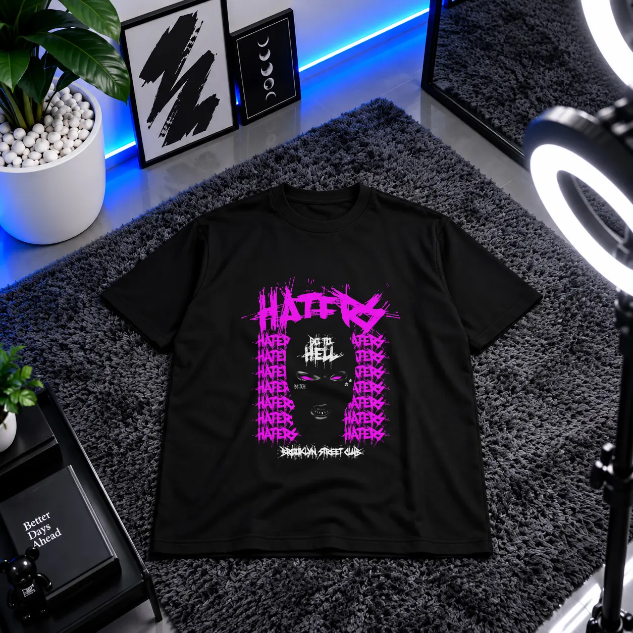تیشرت دارک طرح Haters Hot As Hell کد 682