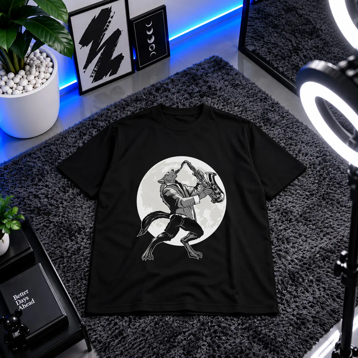 تیشرت موسیقی طرح گرگ نوازنده ساکسیفون کد 6826