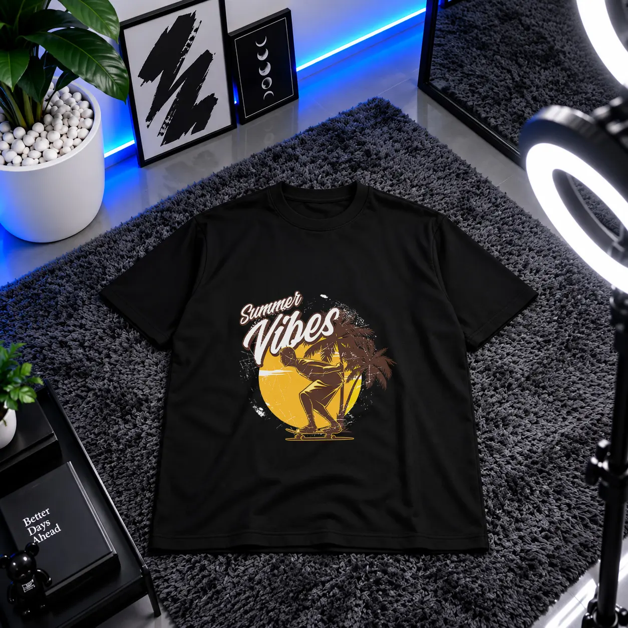 تیشرت اسکیت‌بورد طرح Summer Vibes کد 6914