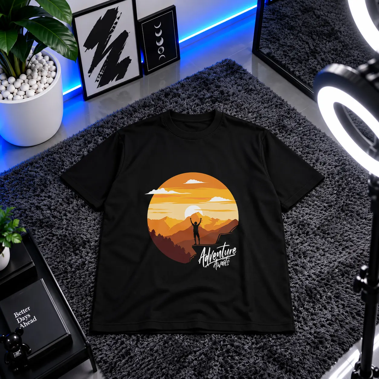 تیشرت طبیعت کوهستان نوشته Adventure Is There کد 6939