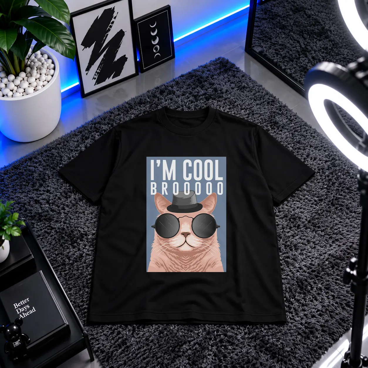 تیشرت گربه طرح I’m Cool Bro کد 7034