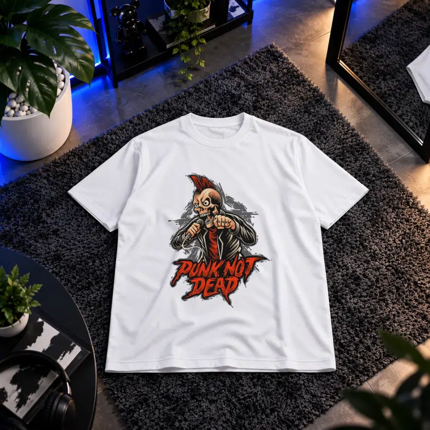 تیشرت اسکلت پانک طرح Punk Not Dead