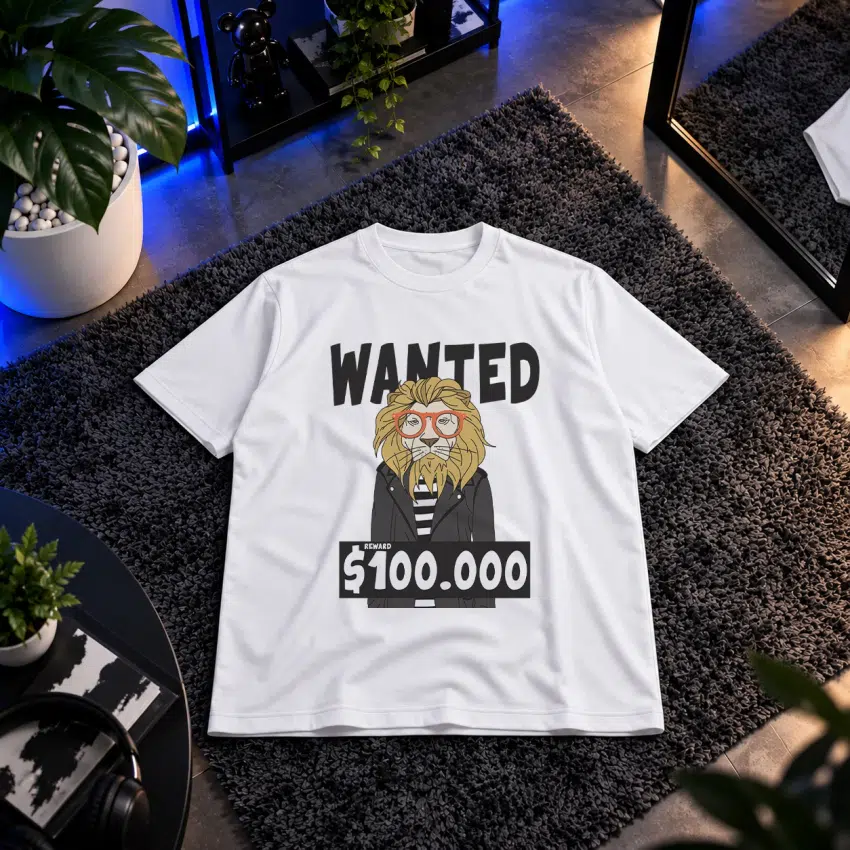 تیشرت شیر تحت تعقیب طرح Wanted کارتونی