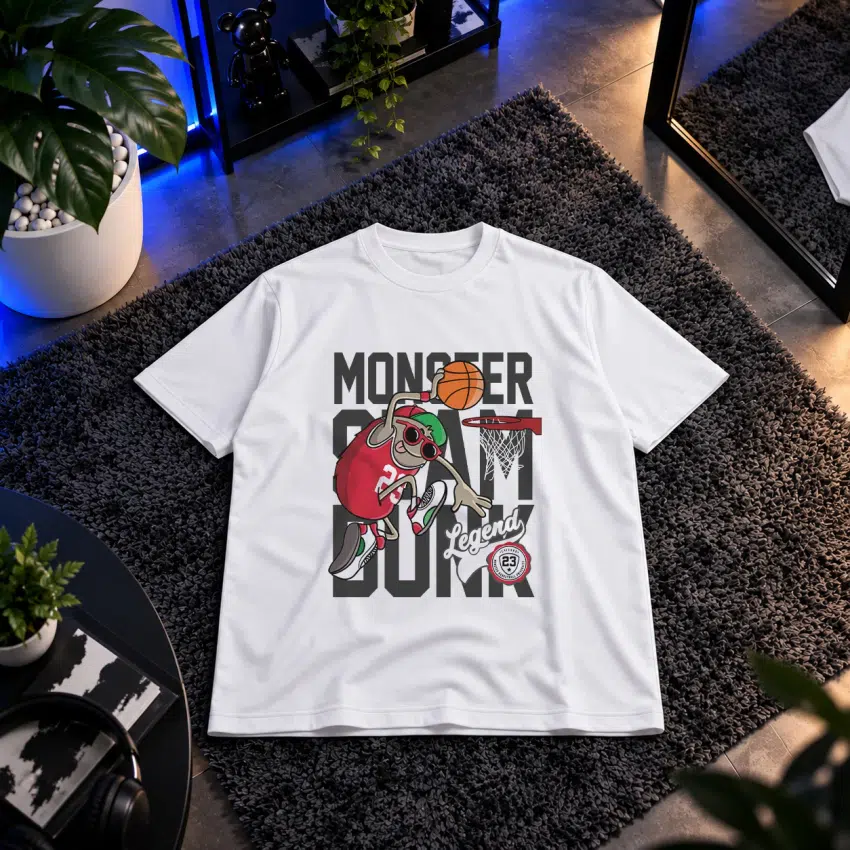 تیشرت بسکتبال طرح هیولای کارتونی Monster Dunk