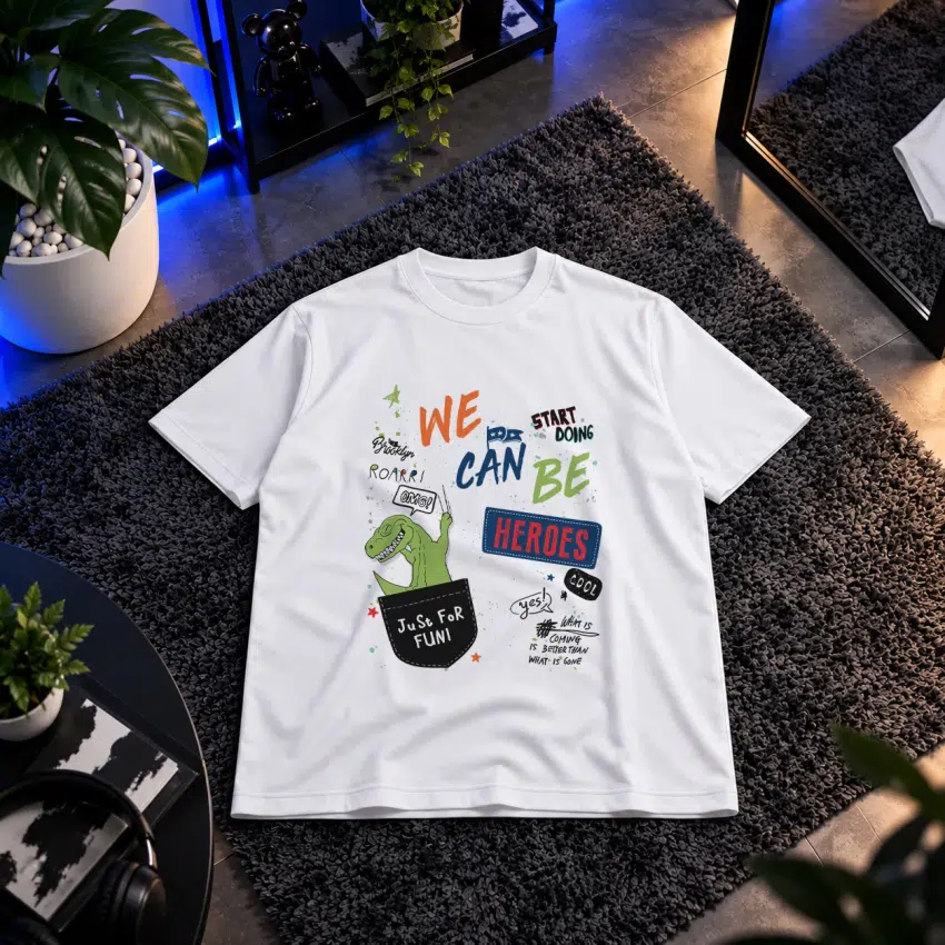 تیشرت انگیزشی کودکانه طرح We Can Be Heroes