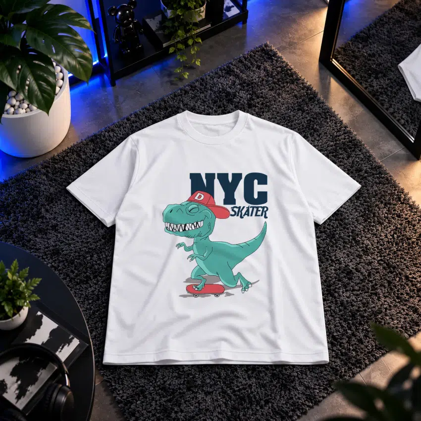 تیشرت دایناسور اسکیت‌باز طرح NYC Skater