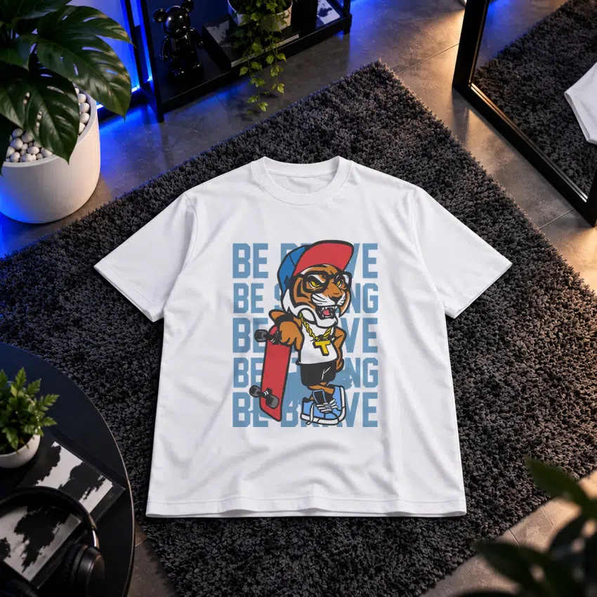 تیشرت ببر فضانورد طرح انگیزشی Be Strong