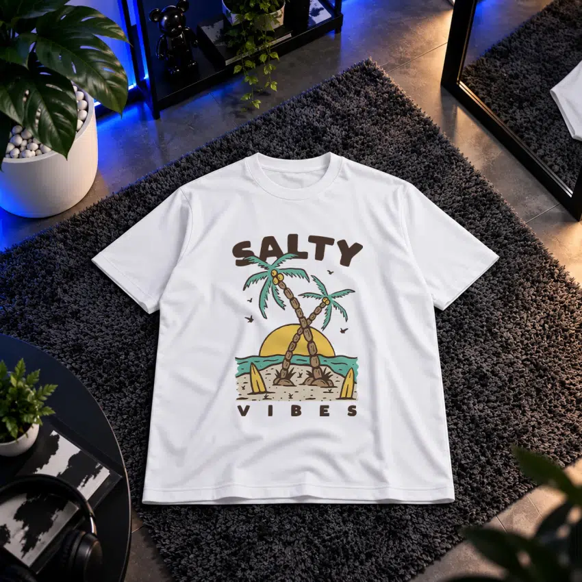 تیشرت ساحل و نخل طرح Salty Vibes