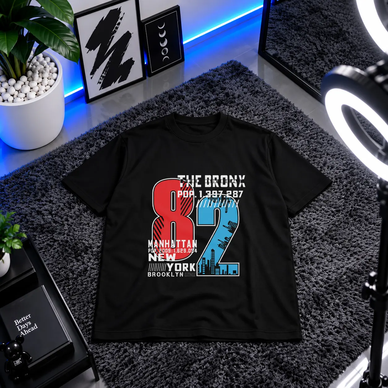 تیشرت بروکلین طرح The Bronx 82 کد 7402