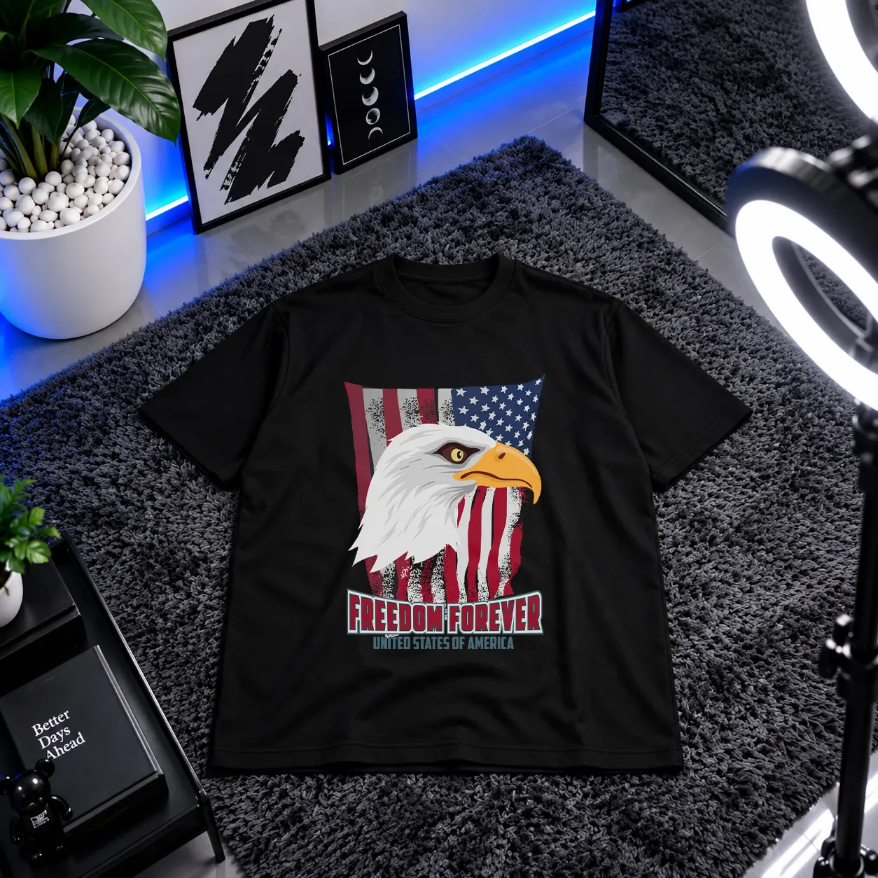 تیشرت عقاب آمریکا طرح Freedom Forever کد 7566