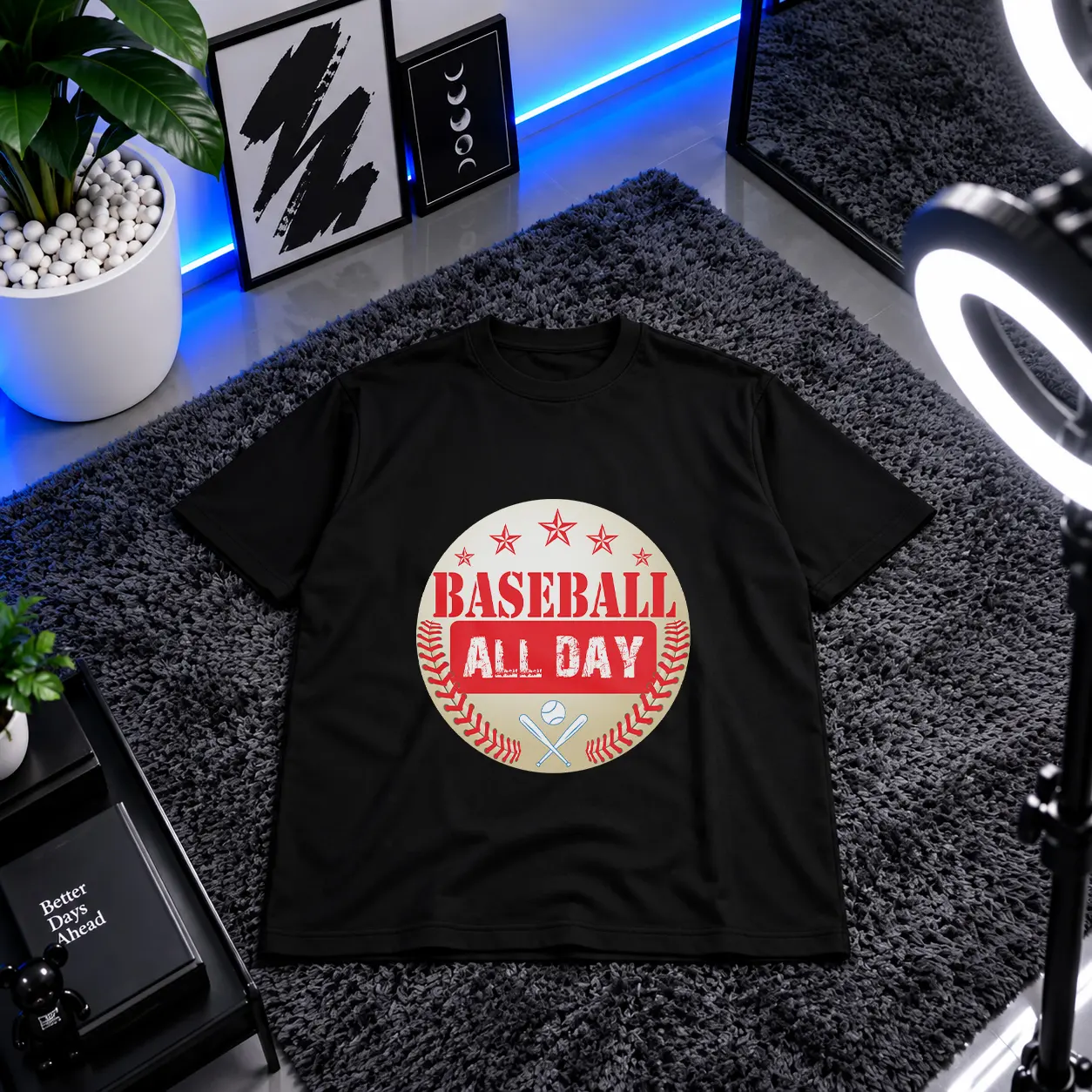 تیشرت بیسبال طرح Baseball All Day کد 7594
