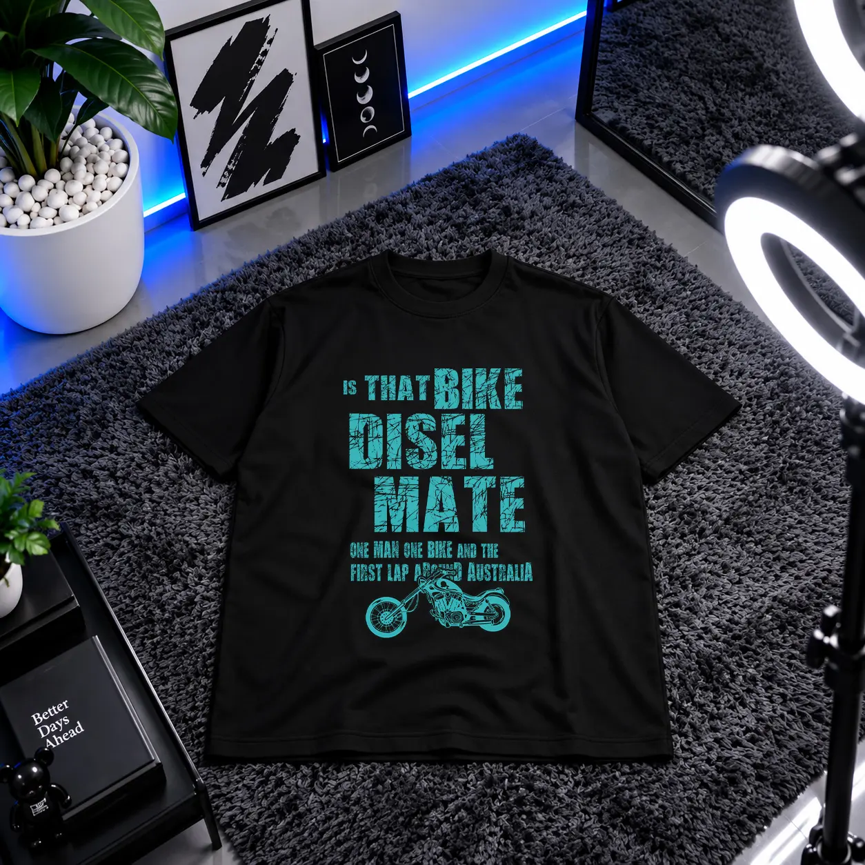 تیشرت موتورسواری طرح Bike Diesel Mate کد 7658