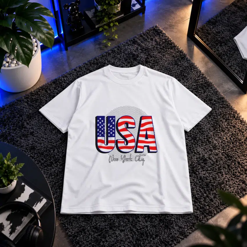تیشرت آمریکا طرح تایپوگرافی USA وینتیج