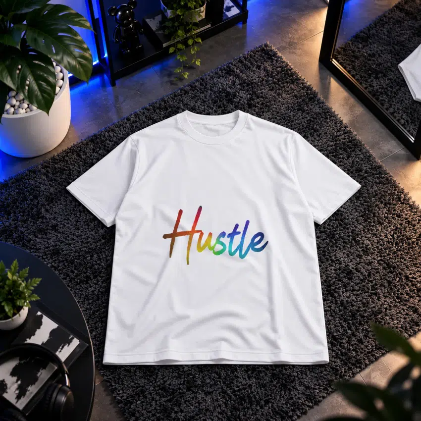 تیشرت نوشته Hustle رنگی