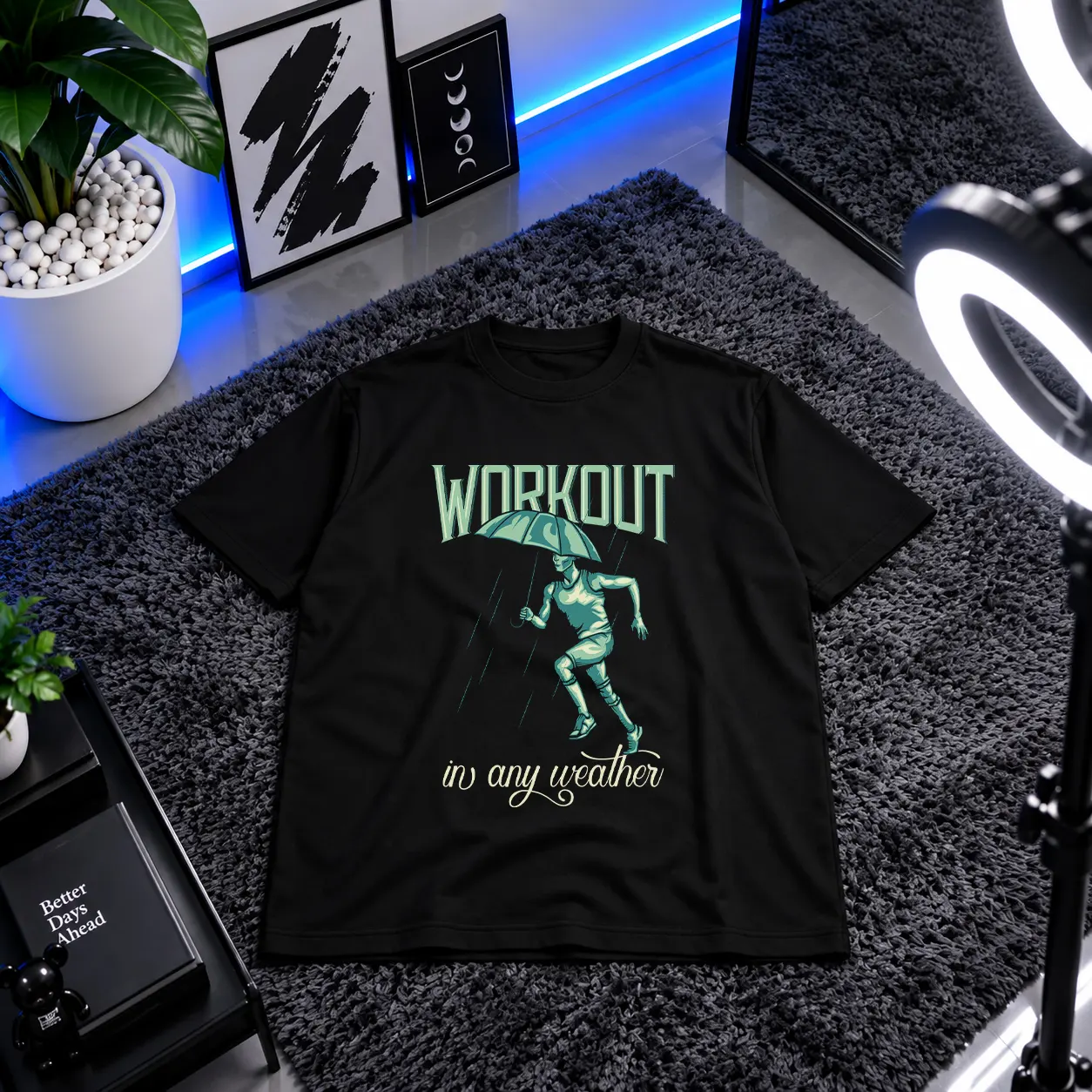 تیشرت ورزشی طرح Workout in Any Weather کد 7920