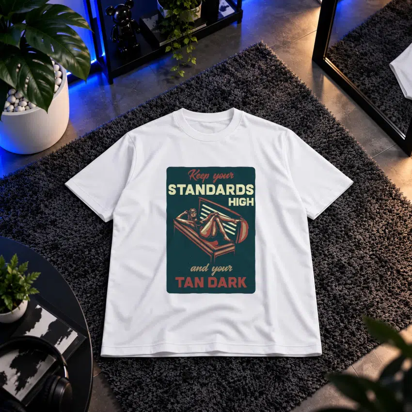 تیشرت تابستانی طرح Keep Your Standards High and Your Tan Dark