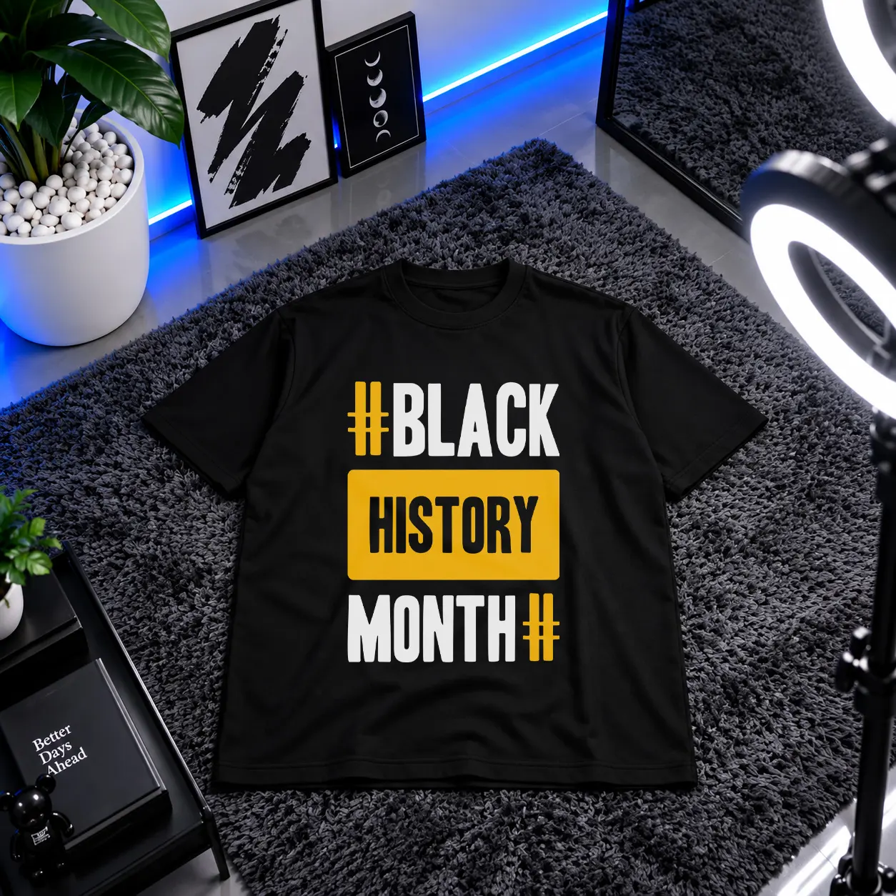 تیشرت نوشته Black History Month کد 8092