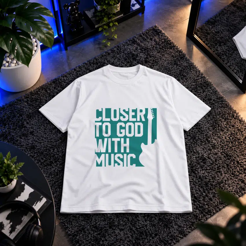 تیشرت موسیقی مذهبی طرح Closer to God With Music