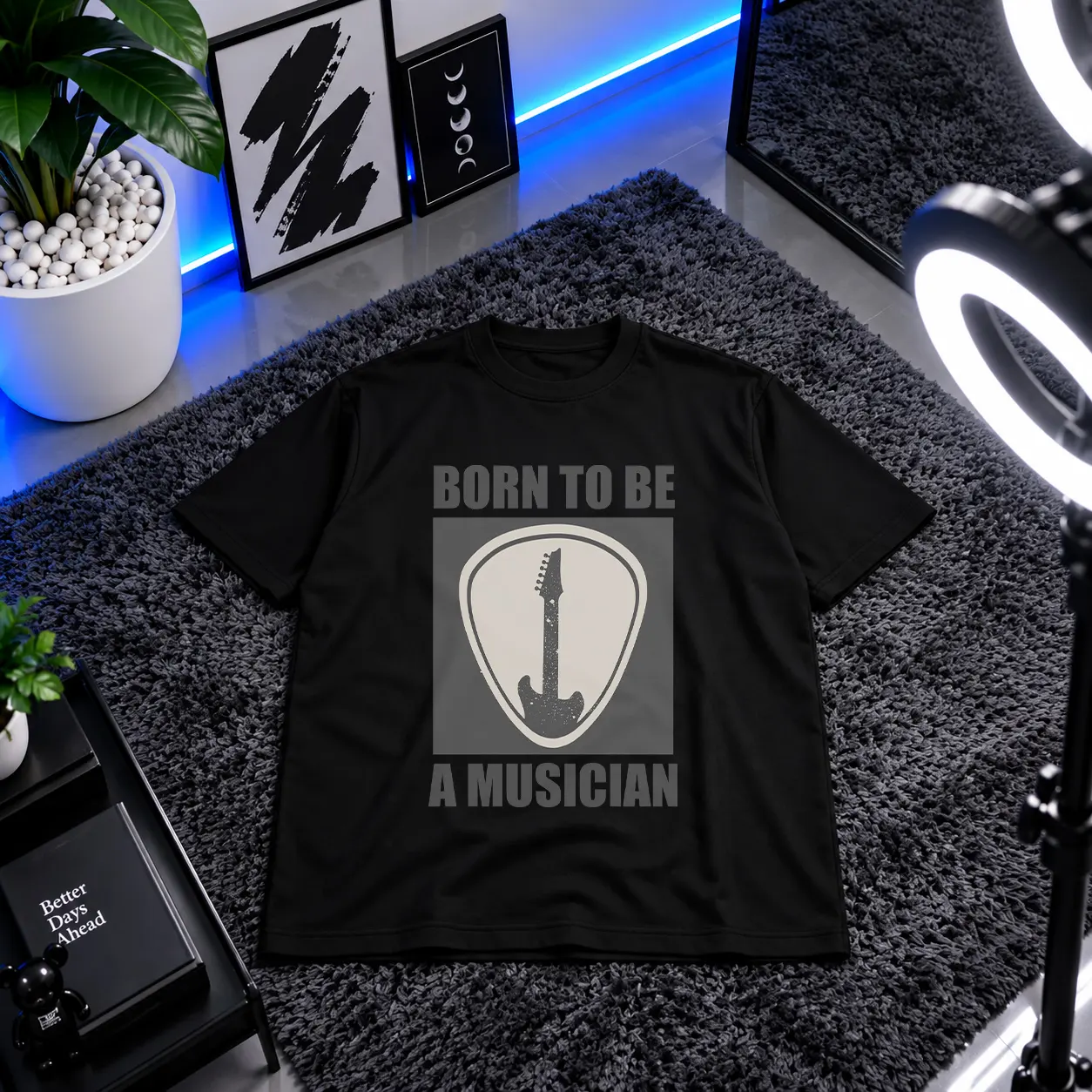 تیشرت موزیک طرح Born To Be A Musician کد 8463